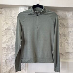 REI Women's Light Sage Green Quarter-Zip Pullover Jacket